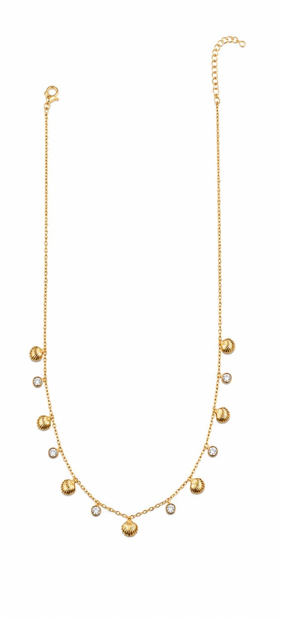 Golden Shell Charm Necklace