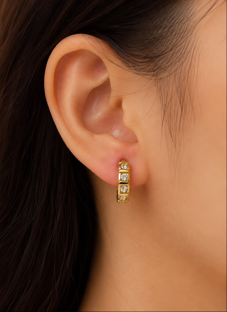 Celeste Crystal huggie Hoops