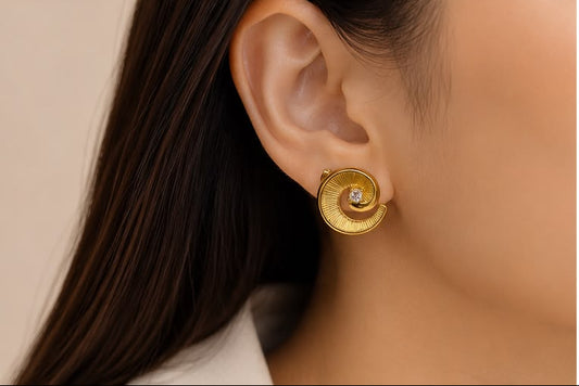 Aurora Sprial Crystal Studs