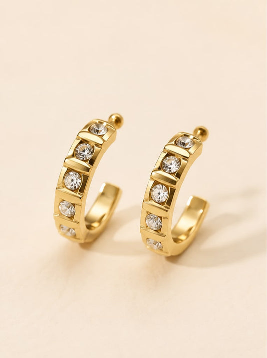 Celeste Crystal huggie Hoops