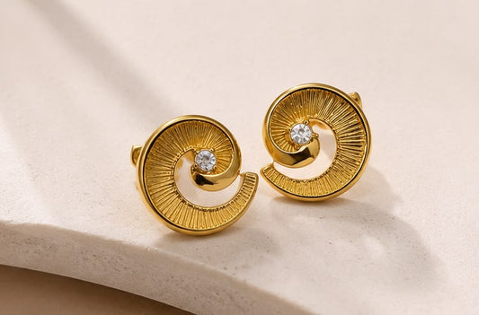 Aurora Sprial Crystal Studs
