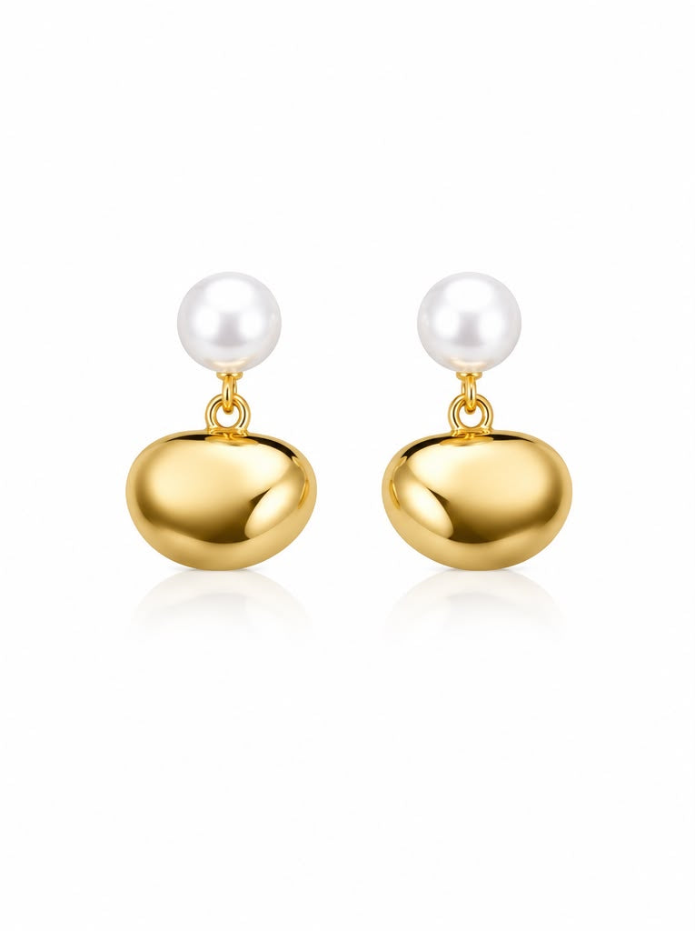 Pearl Pebble Drop Studs