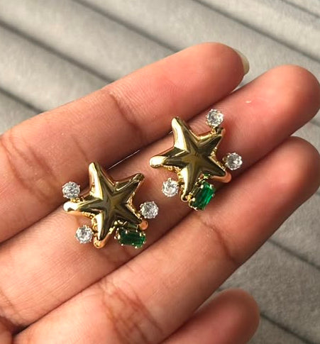 Emerald Starburst Earrings