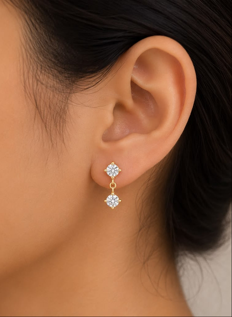 Luna Duo Drop Earrings